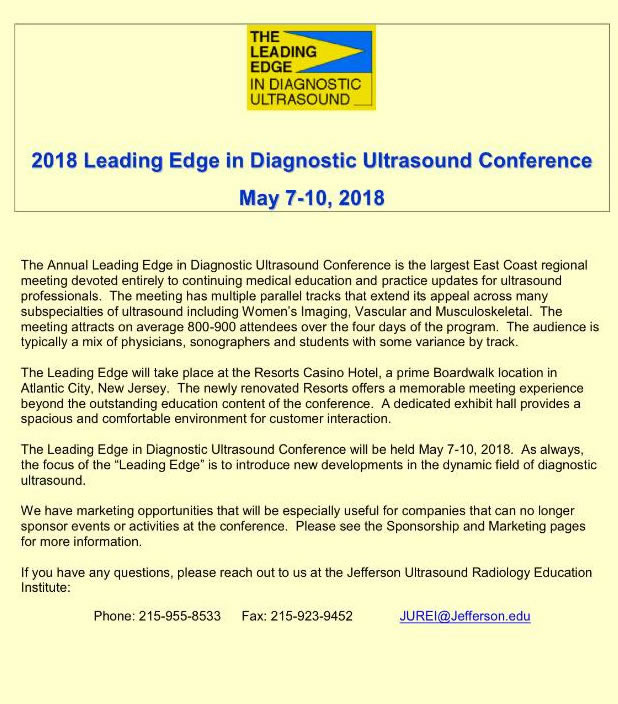 2018 Leading Edge in Diagnostic Ultrasound Conference